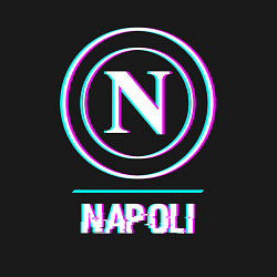 Свитшот хлопковый мужской Napoli FC в стиле glitch, цвет: черный — фото 2