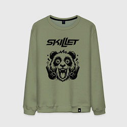 Свитшот хлопковый мужской Skillet - rock panda, цвет: авокадо