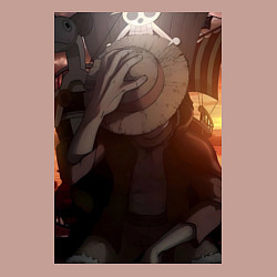 Свитшот хлопковый мужской Ван Пис Луффи Монки Д, цвет: пыльно-розовый — фото 2