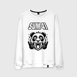 Свитшот хлопковый мужской Sum41 - rock panda, цвет: белый