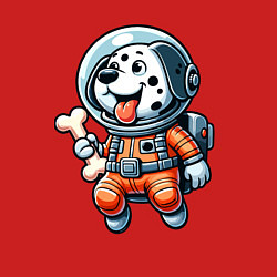 Свитшот хлопковый мужской Dalmatian cosmonaut puppy with a bone, цвет: красный — фото 2