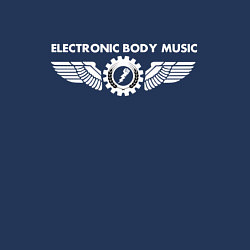 Свитшот хлопковый мужской EBM - Electronic body music white, цвет: тёмно-синий — фото 2