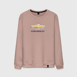 Свитшот хлопковый мужской Chevrolet авто бренд, цвет: пыльно-розовый