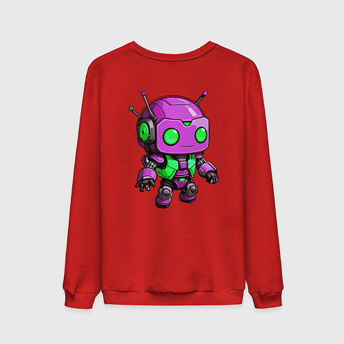 Мужской свитшот Фиолетовый робот инопланетянин / Красный – фото 2
