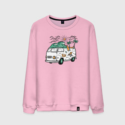 Свитшот хлопковый мужской Summer trip VW, цвет: светло-розовый