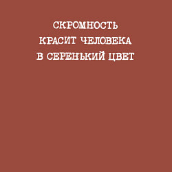Свитшот хлопковый мужской Скромность красит человека в серенький цвет, цвет: кирпичный — фото 2