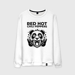 Свитшот хлопковый мужской Red Hot Chili Peppers - rock panda, цвет: белый