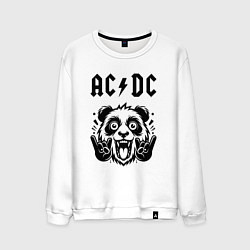 Свитшот хлопковый мужской AC DC - rock panda, цвет: белый
