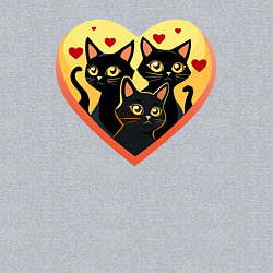 Свитшот хлопковый мужской Котики в моем сердце, цвет: меланж — фото 2