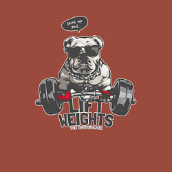 Свитшот хлопковый мужской Пес - бодибилдер, цвет: кирпичный — фото 2