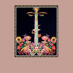 Свитшот хлопковый мужской Абстракные лица, цветы и ноты, цвет: пыльно-розовый — фото 2