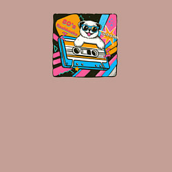 Свитшот хлопковый мужской Ретро собака в стиле 80х, цвет: пыльно-розовый — фото 2