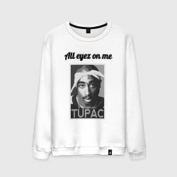 Свитшот хлопковый мужской 2pac Art All eayz on me, цвет: белый