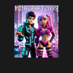 Свитшот хлопковый мужской Barbie and Ken Voxel ai art Minecraft 2099, цвет: черный — фото 2