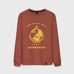 Свитшот хлопковый мужской Helldivers: Super Earth, цвет: кирпичный