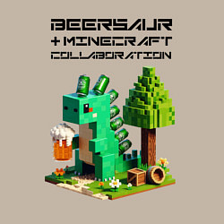 Свитшот хлопковый мужской Collaboration of Minecraft and beersaur - ai art, цвет: миндальный — фото 2
