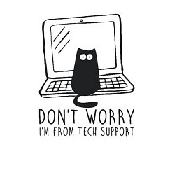 Свитшот хлопковый мужской Dont worry im from tech support, цвет: белый — фото 2