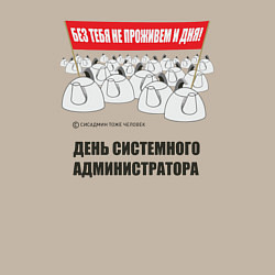 Свитшот хлопковый мужской День системного администратора, цвет: миндальный — фото 2