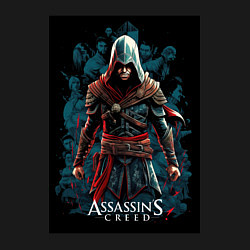 Свитшот хлопковый мужской Assassins creed старый стиль, цвет: черный — фото 2
