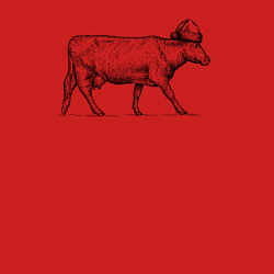 Свитшот хлопковый мужской Корова новогодняя, цвет: красный — фото 2