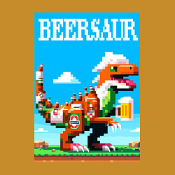 Свитшот хлопковый мужской Beersaur - pixel art, цвет: горчичный — фото 2