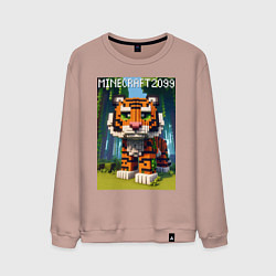 Мужской свитшот Funny tiger cub - Minecraft