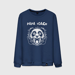 Свитшот хлопковый мужской Papa Roach rock panda, цвет: тёмно-синий