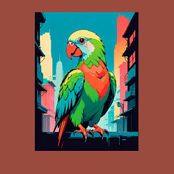 Свитшот хлопковый мужской Попугай в городе, цвет: кирпичный — фото 2