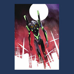 Свитшот хлопковый мужской Евангелион нового поколения робот, цвет: тёмно-синий — фото 2