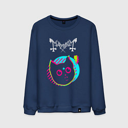 Свитшот хлопковый мужской Mayhem rock star cat, цвет: тёмно-синий