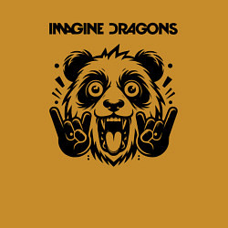 Свитшот хлопковый мужской Imagine Dragons - rock panda, цвет: горчичный — фото 2