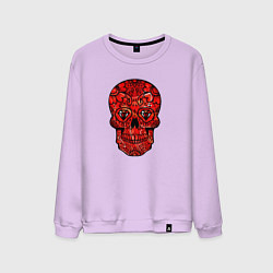 Свитшот хлопковый мужской Red decorative skull, цвет: лаванда