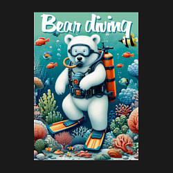 Свитшот хлопковый мужской Polar bear diving - ai art, цвет: черный — фото 2