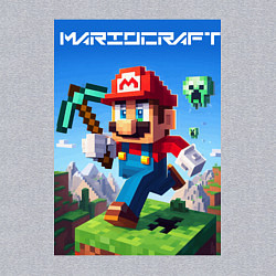 Свитшот хлопковый мужской Minecraft and Mario - ai art collaboration, цвет: меланж — фото 2