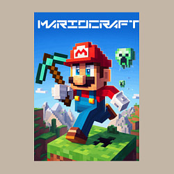 Свитшот хлопковый мужской Minecraft and Mario - ai art collaboration, цвет: миндальный — фото 2