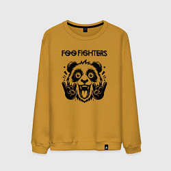 Свитшот хлопковый мужской Foo Fighters - rock panda, цвет: горчичный