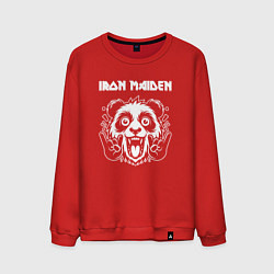 Свитшот хлопковый мужской Iron Maiden rock panda, цвет: красный
