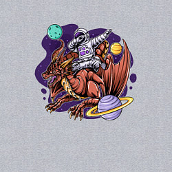 Свитшот хлопковый мужской Даб космонавт на драконе, цвет: меланж — фото 2
