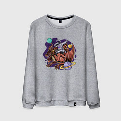 Мужской свитшот Даб космонавт на драконе