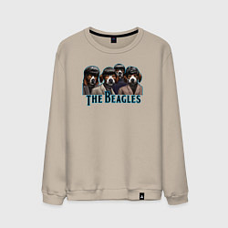 Свитшот хлопковый мужской Beatles beagles, цвет: миндальный