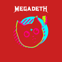 Свитшот хлопковый мужской Megadeth rock star cat, цвет: красный — фото 2