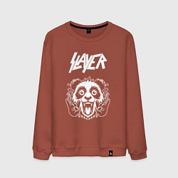 Свитшот хлопковый мужской Slayer rock panda, цвет: кирпичный