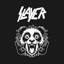 Свитшот хлопковый мужской Slayer rock panda, цвет: черный — фото 2