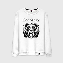 Свитшот хлопковый мужской Coldplay - rock panda, цвет: белый