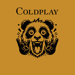 Свитшот хлопковый мужской Coldplay - rock panda, цвет: горчичный — фото 2