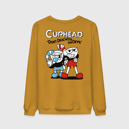 Мужской свитшот Cuphead and Mugman / Горчичный – фото 2