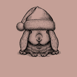 Свитшот хлопковый мужской Зайка в новогодней шапке, цвет: пыльно-розовый — фото 2