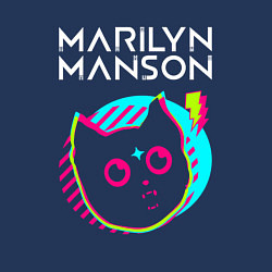 Свитшот хлопковый мужской Marilyn Manson rock star cat, цвет: тёмно-синий — фото 2