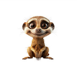 Свитшот хлопковый мужской Сурикат в стойке, цвет: белый — фото 2