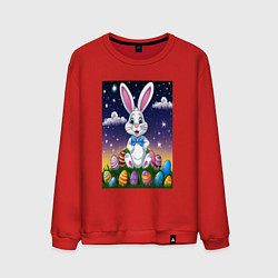 Свитшот хлопковый мужской Ушастик и яички, цвет: красный